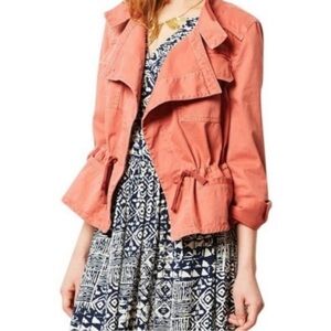 Anthropologie Hei Hei Drawstring Coral Women's Jacket